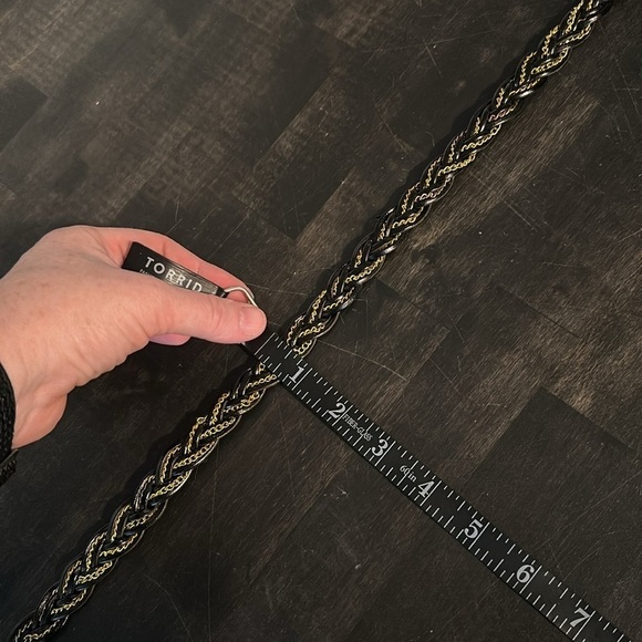 Elise Ms Black Braided Gold Chain Belt Size Medium/Small - Picture 5 of 5